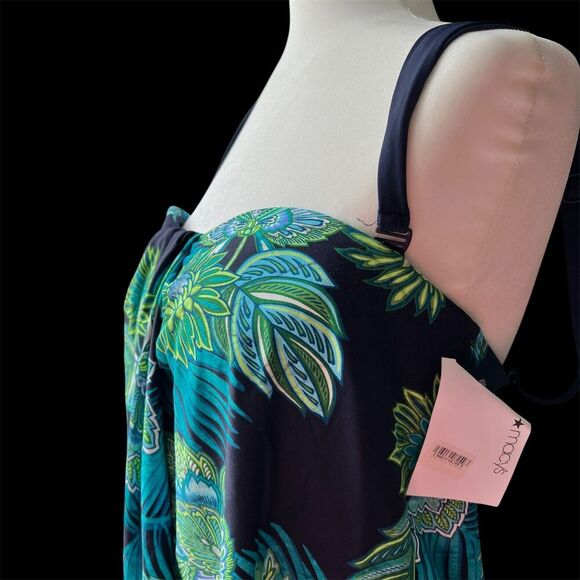 CoCo Reef Swim Tankini sz 10 34D Bandeau Tropical Large - Picture 2 of 6